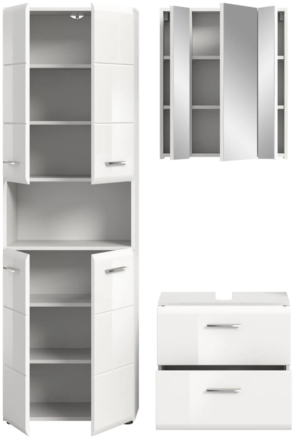 Bad Set Ice | 3-teilig | weiß / weiß Hochglanz