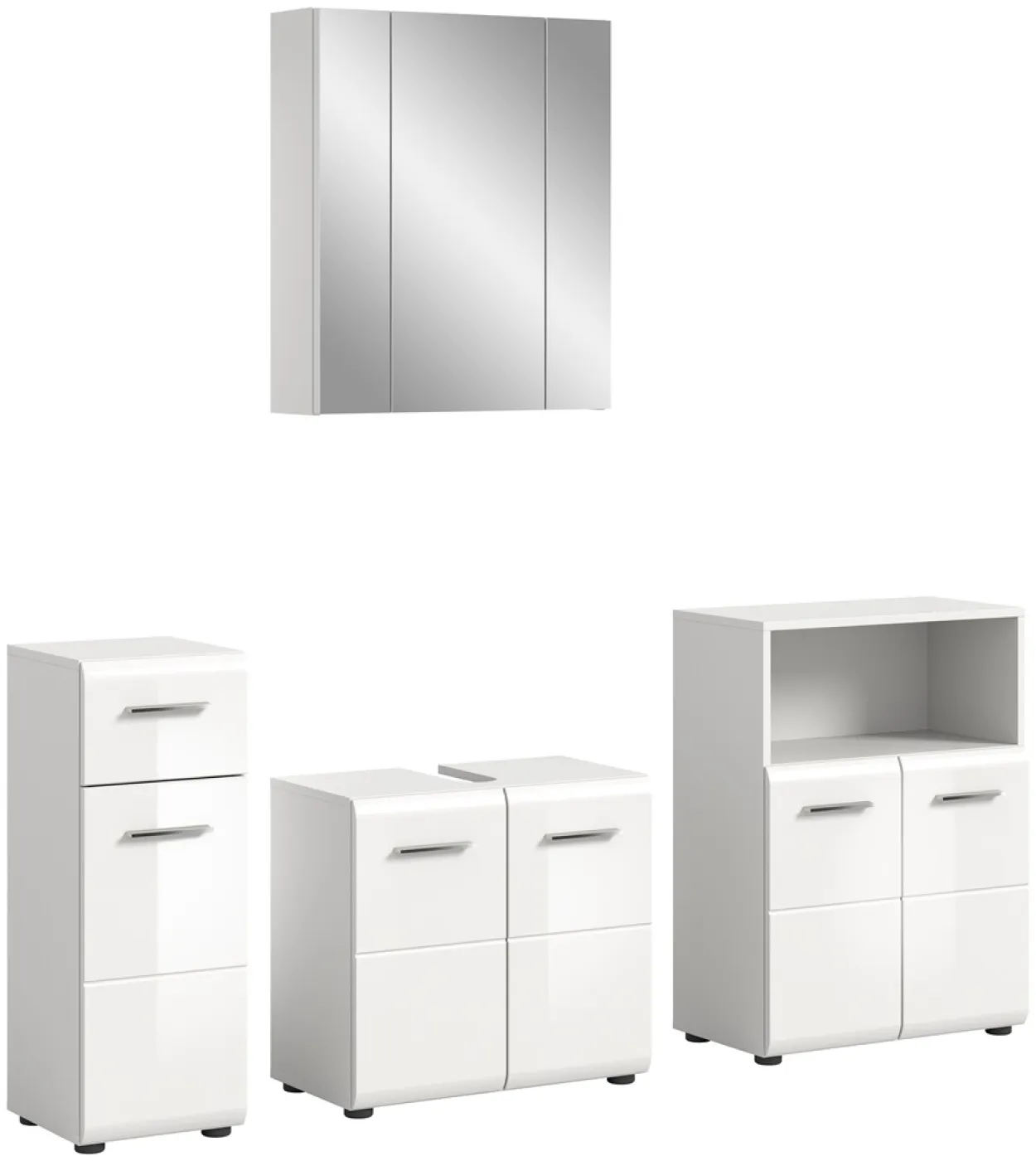 Bad Set Ice 8 | 4-teilig | weiß / weiß Hochglanz