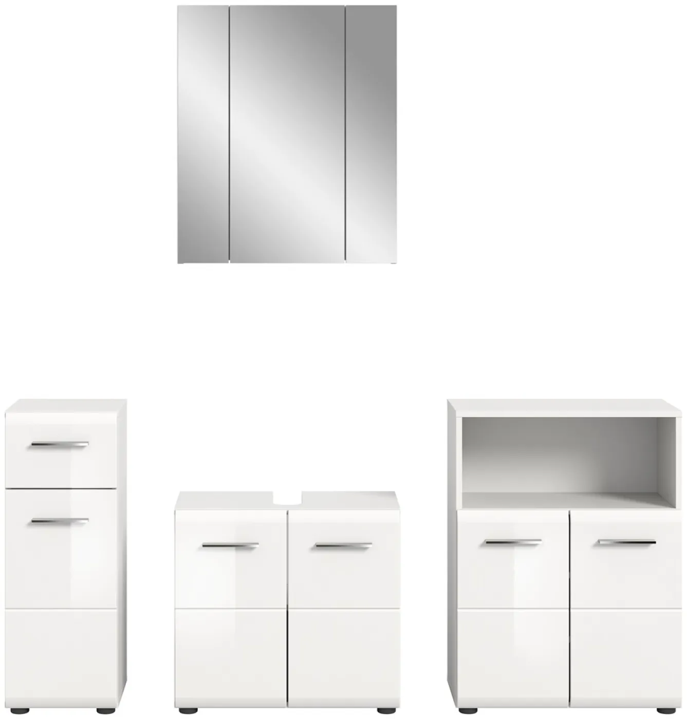 Bad Set Ice 8 | 4-teilig | weiß / weiß Hochglanz