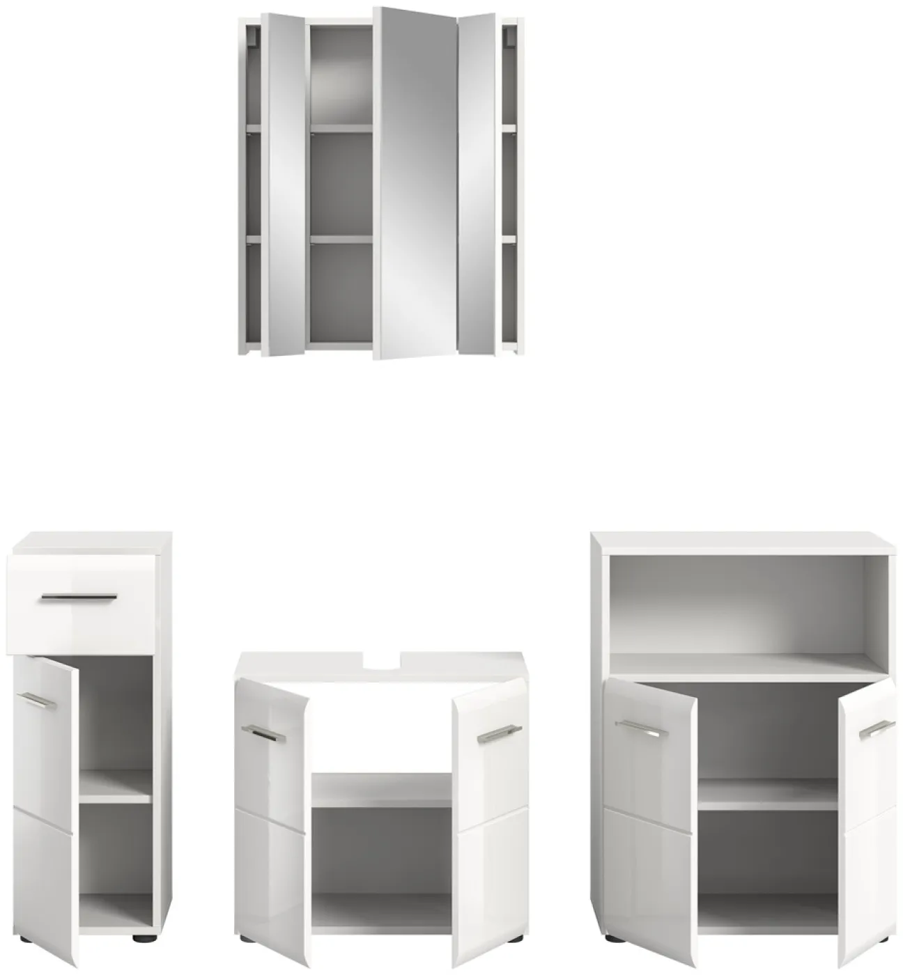 Bad Set Ice 8 | 4-teilig | weiß / weiß Hochglanz