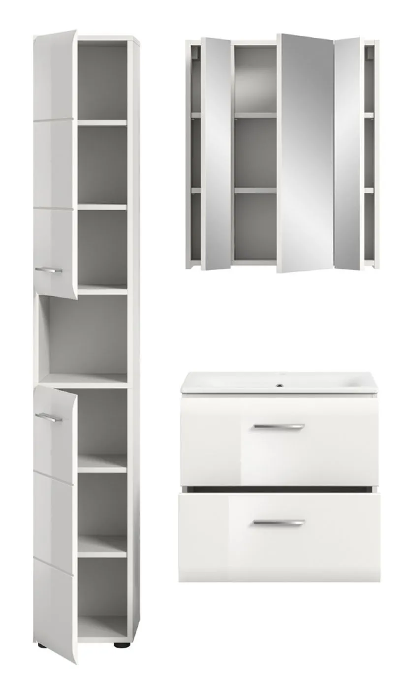 Bad Set Ice 5 | 3-teilig | weiß / weiß Hochglanz