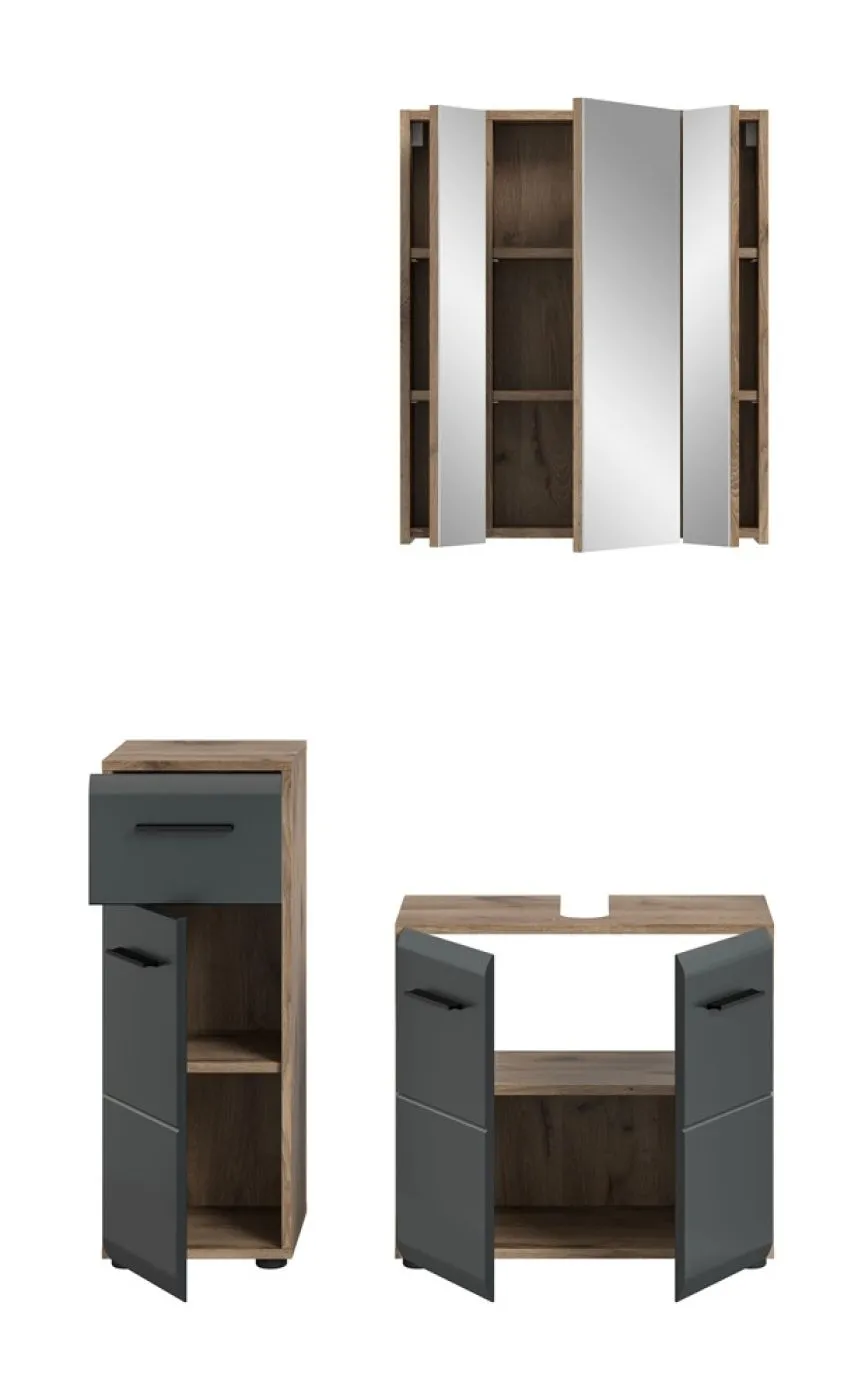 Bad Set Ice 5a | 3-teilig | Nox Oak / schwarz matt