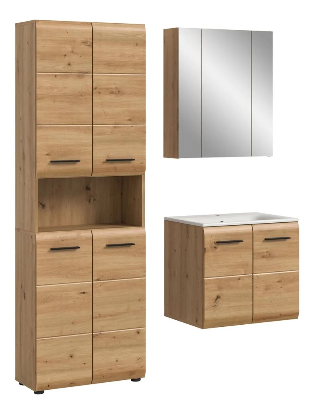 Bad Set Ice 6 | 3-teilig | Artisan Oak ohne Beleuchtung