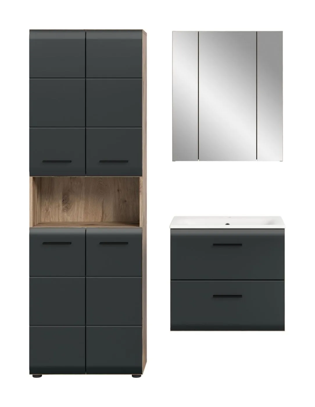 Bad Set Ice 7 | 3-teilig | Nox Oak / schwarz matt