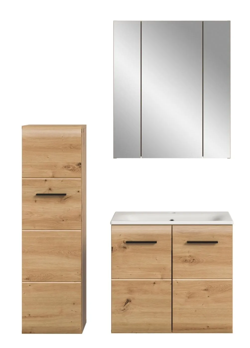 Bad Set Ice 8 | 3-teilig | Artisan Oak mit Badaufsatzleuchte