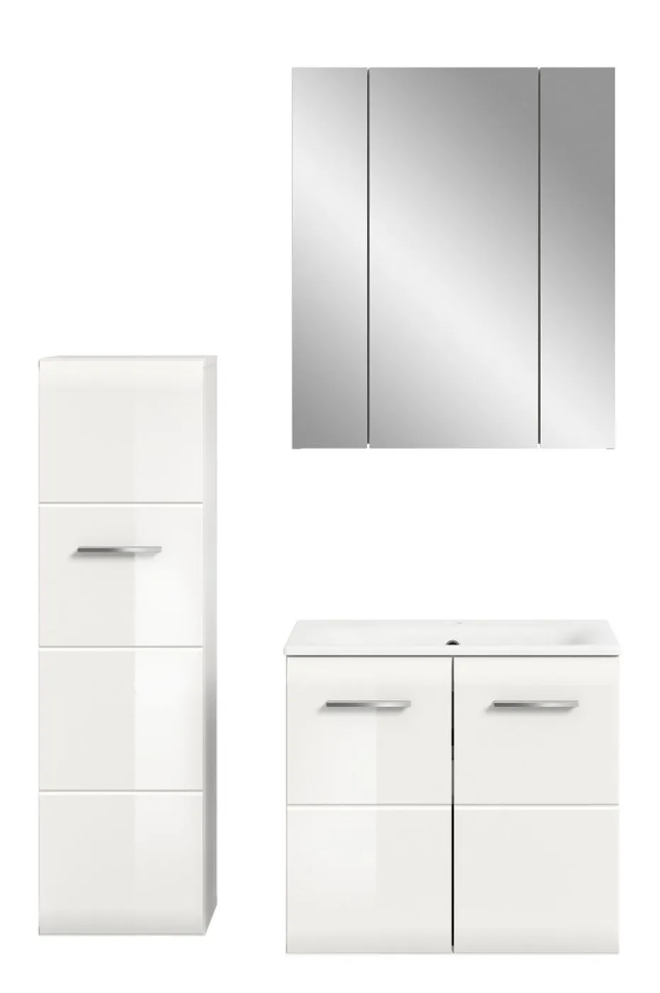 Bad Set Ice 8 | 3-teilig | weiß / weiß Hochglanz