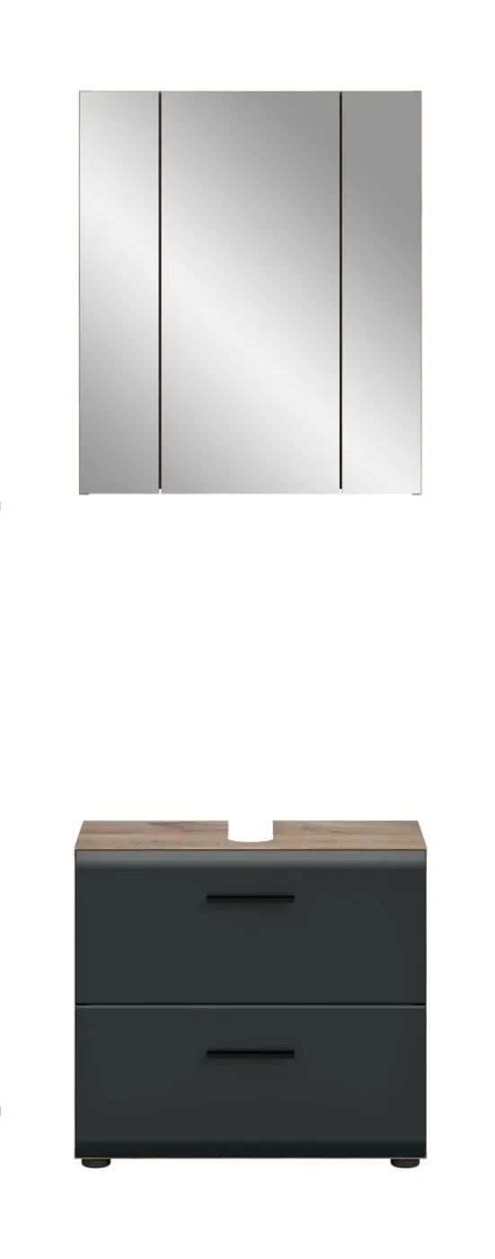Bad Set Ice 9 | 2-teilig | Nox Oak / schwarz matt ohne
