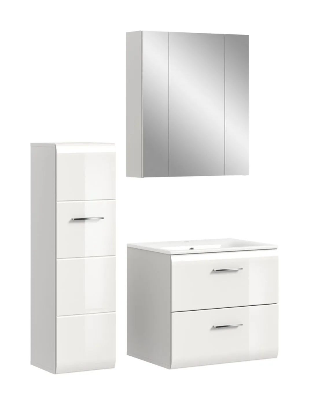 Bad Set Ice 9 | 3-teilig | weiß / weiß Hochglanz