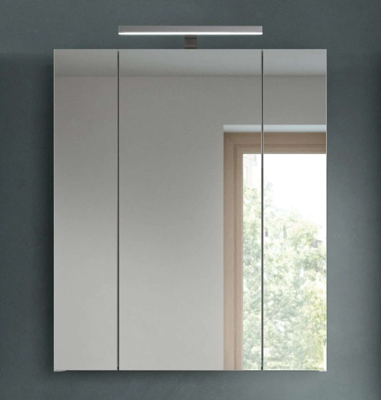 Bad Set Kojak 3 | 3-teilig | weiß / weiß Hochglanz | Spiegelschrank mit Beleuchtung