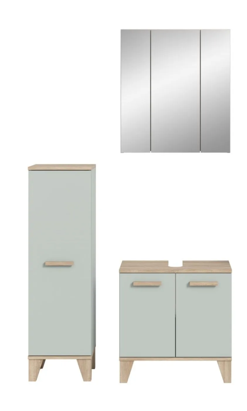 Bad Set Star 3 | 3-teilig | hellgrün / Eiche | ohne Beleuchtung