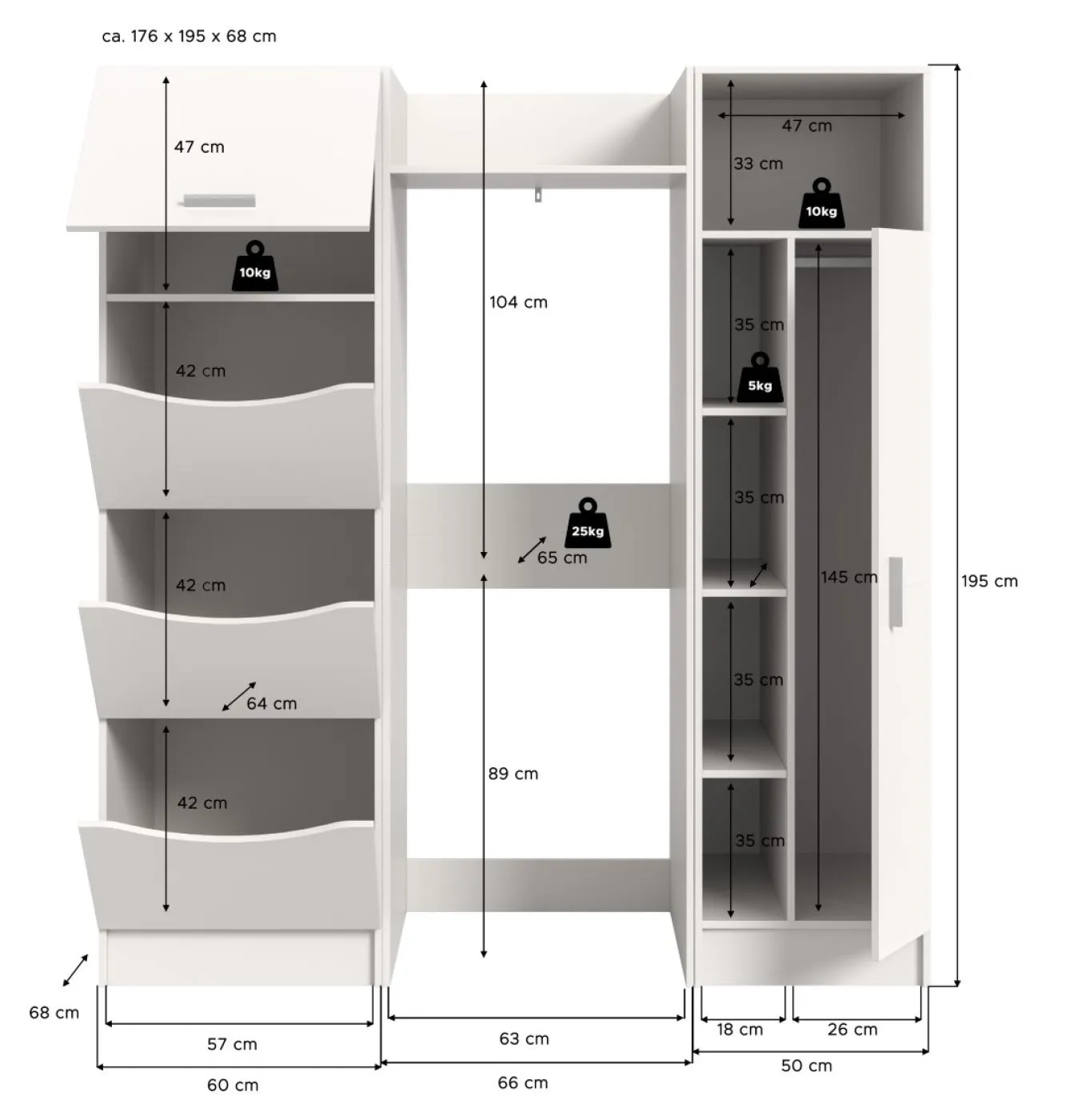 Bad Set Waschmaschinenumbau Set Free 1 | 3-teilig | weiß