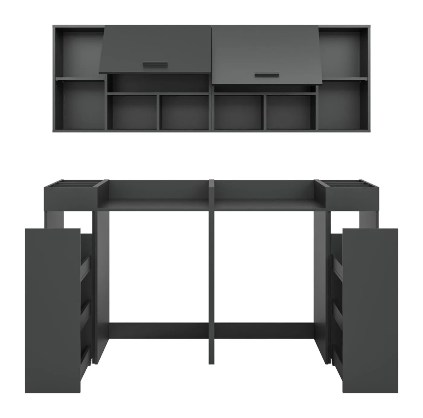 Bad Set Waschmaschinenumbau Set Free | 6-teilig | anthrazit