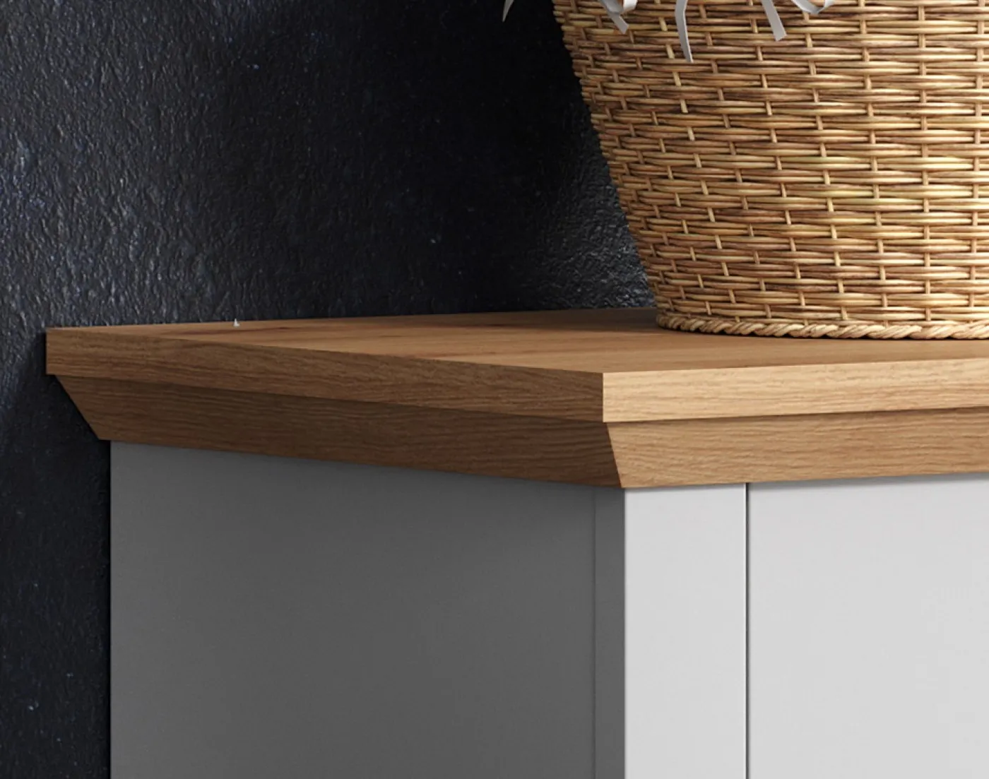 Badezimmer Kommode Landside | Landhausstil | Lichtgrau / Artisan Eiche