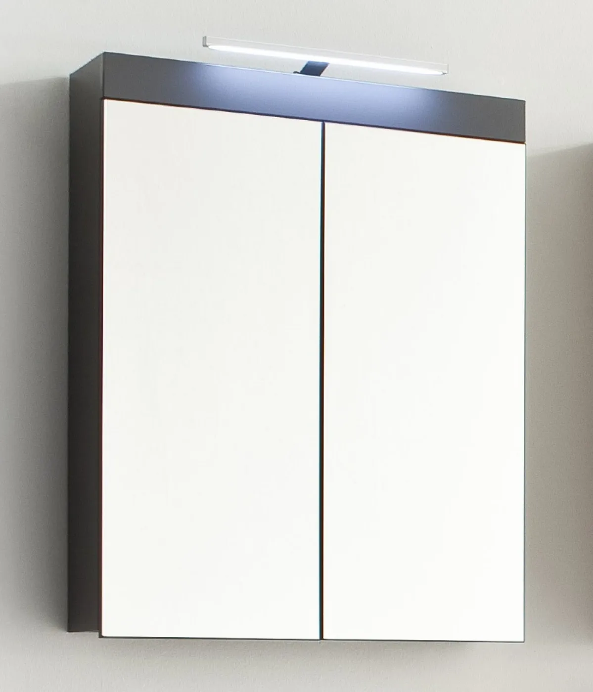 Badezimmer-Set Amanda | grau Hochglanz | 2-teilig ohne Aufsatzleuchte