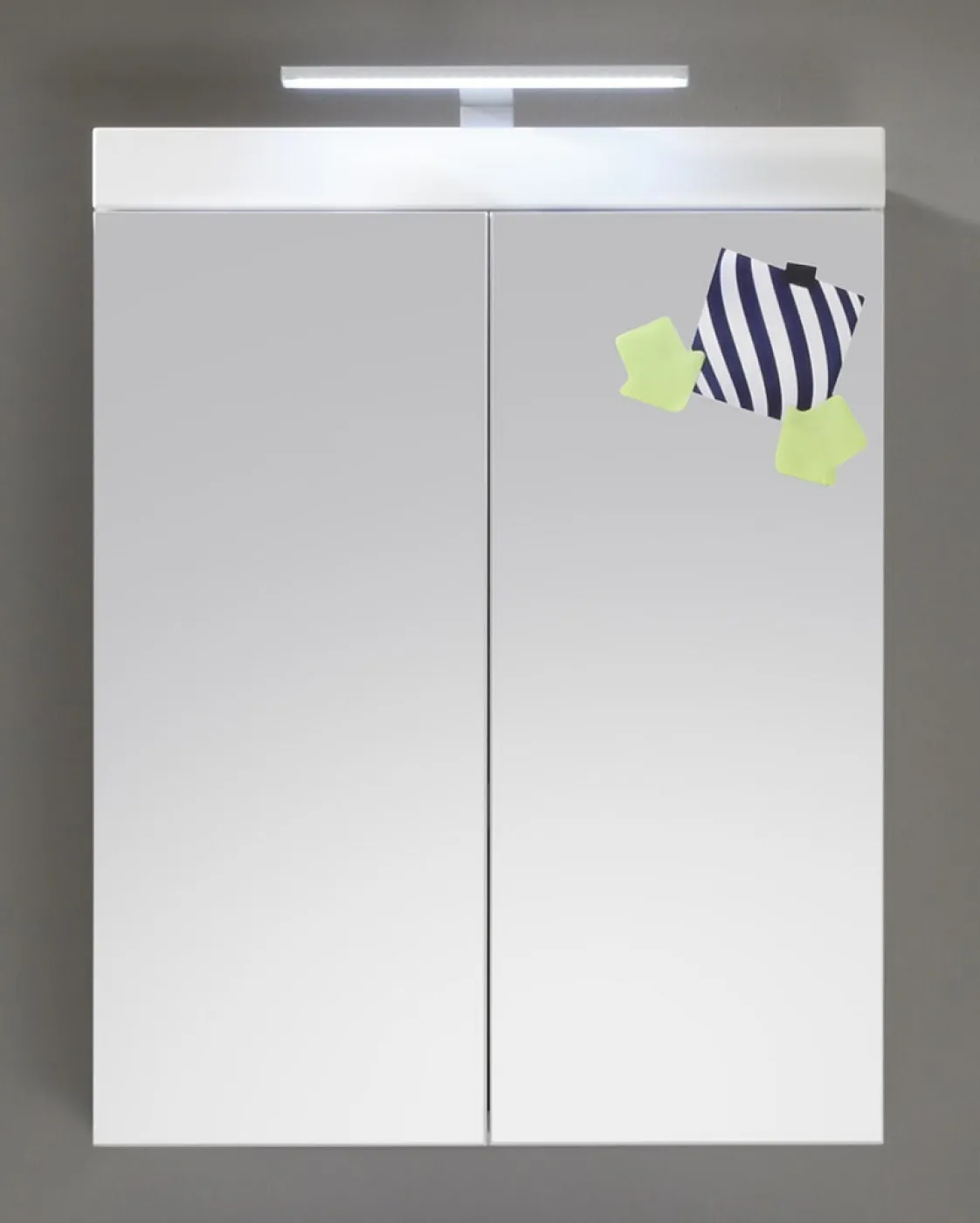 Badezimmer-Set Amanda | weiß Hochglanz | 3-teilig mit Aufsatzleuchte