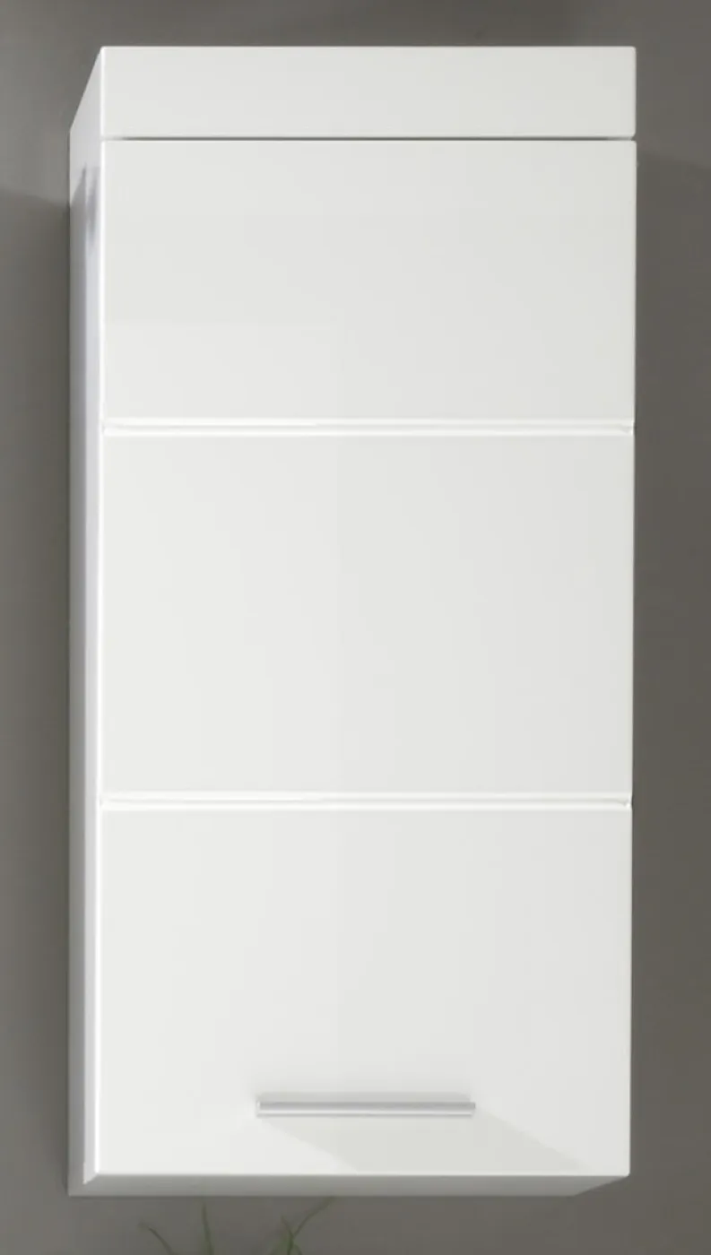 Badezimmer-Set Amanda | weiß Hochglanz | 5-teilig mit Aufsatzleuchte