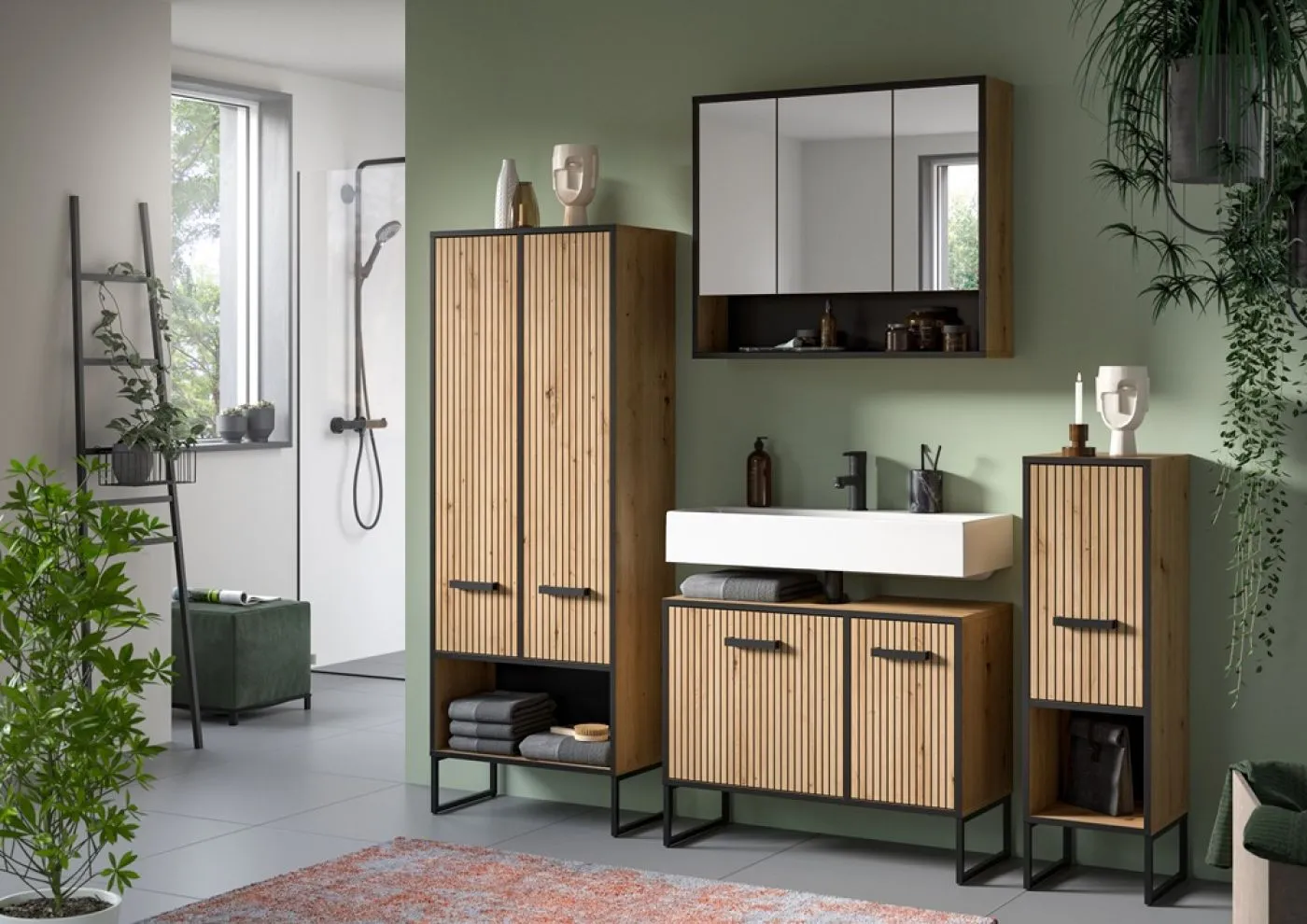 Badezimmer-Set Bagno 1 | Artisan Oak | 3-teilig ohne Beleuchtung