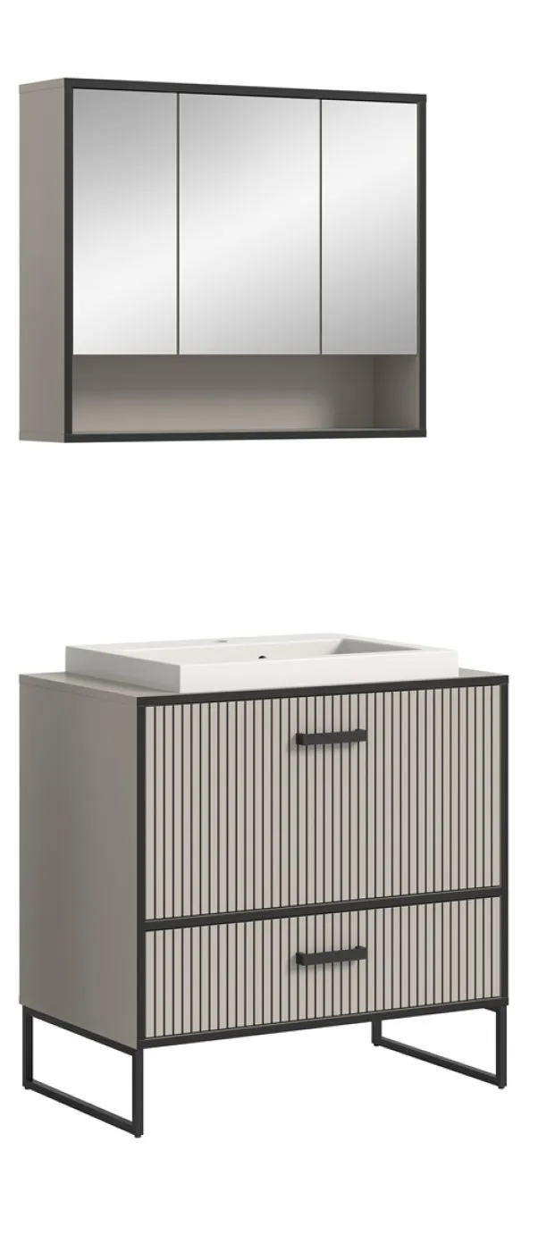 Badezimmer-Set Bagno | Kaschmir | 2-teilig | inkl. Waschbecken