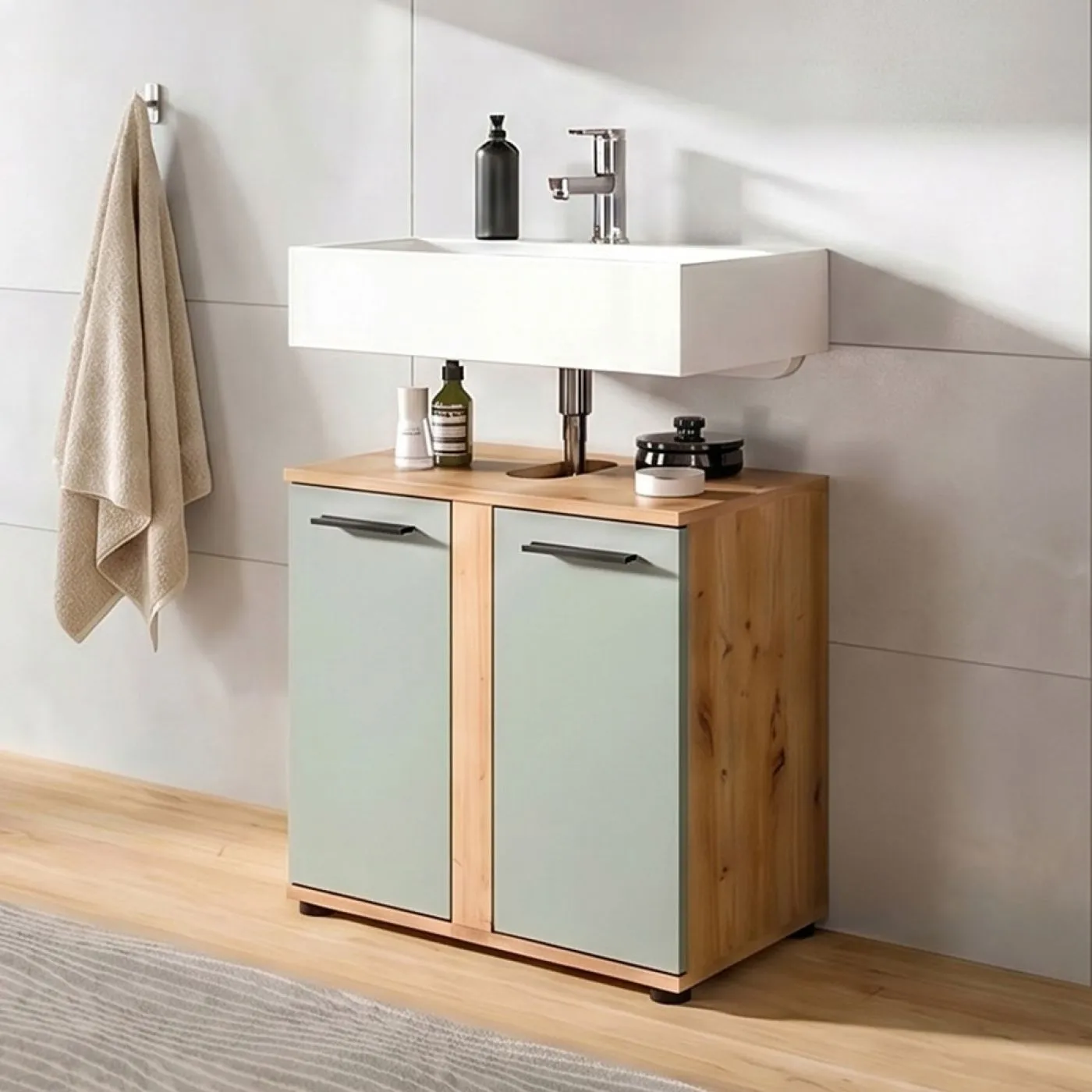 Badezimmer-Set Blake 1 | Salbei / Artisan Eiche | 3-teilig