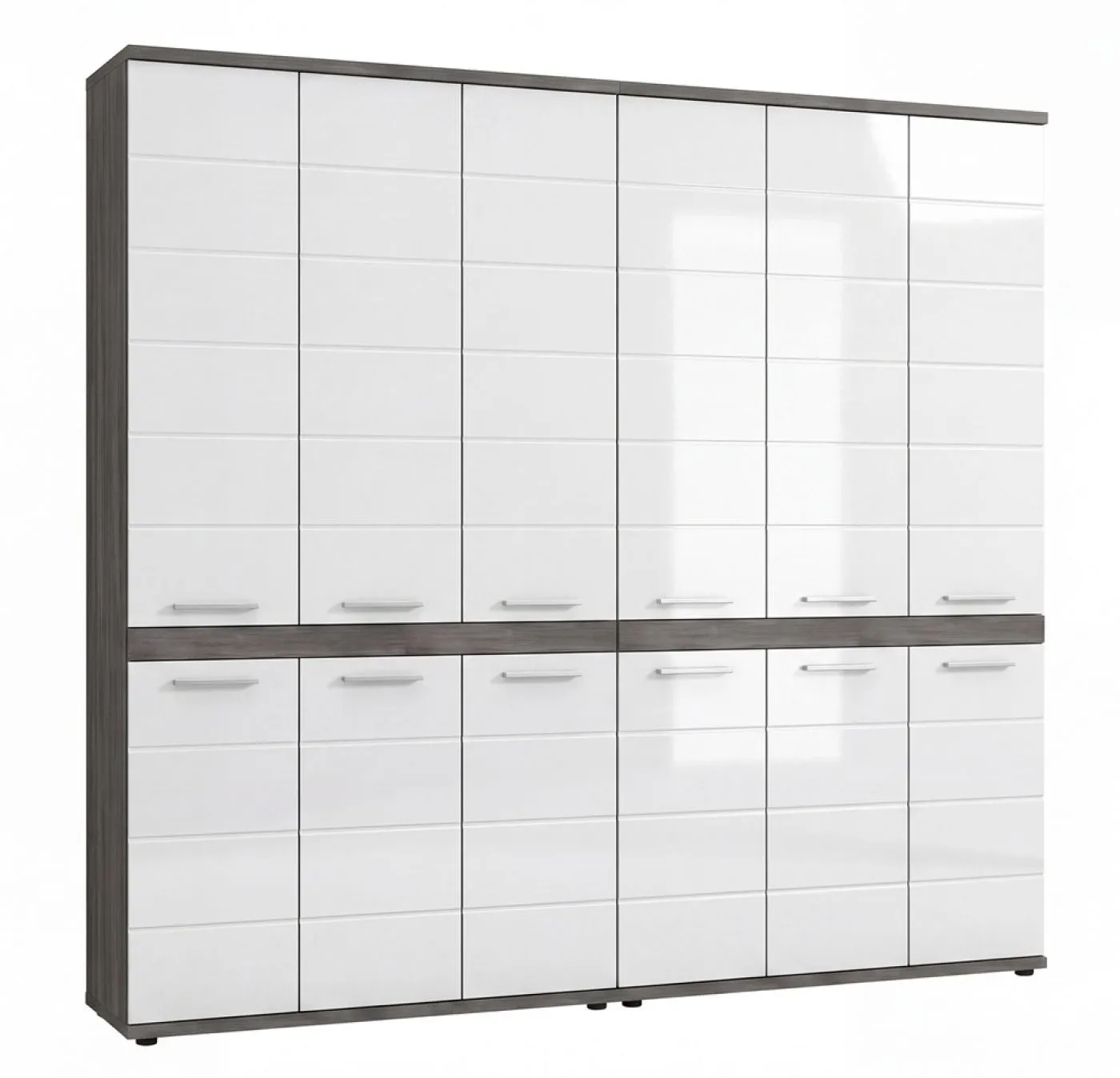 Badezimmer-Set Blake 1 | weiß Hochglanz / rauchsilber | 2-teilig