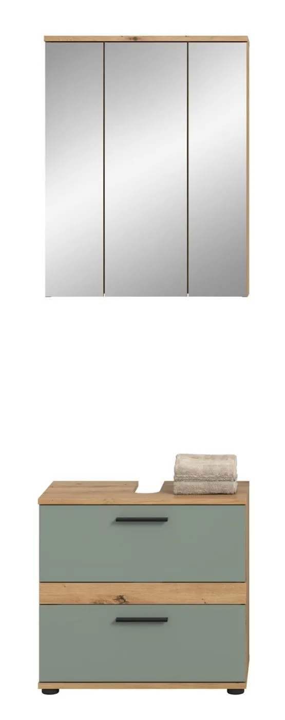 Badezimmer-Set Blake1 | Salbei / Artisan Eiche | 2-teilig