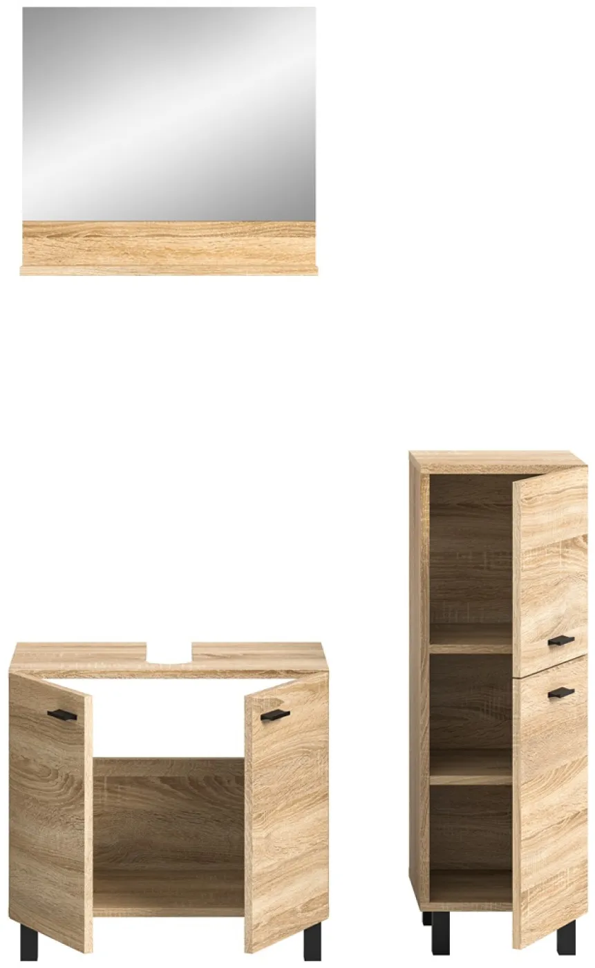 Badezimmer Set Boston 2 | 3-teilig | Eiche Sonoma