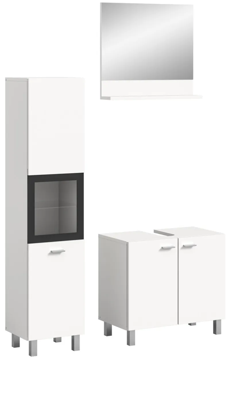 Badezimmer Set Boston 2 | 3-teilig | weiß | ohne Aufsatzleuchte