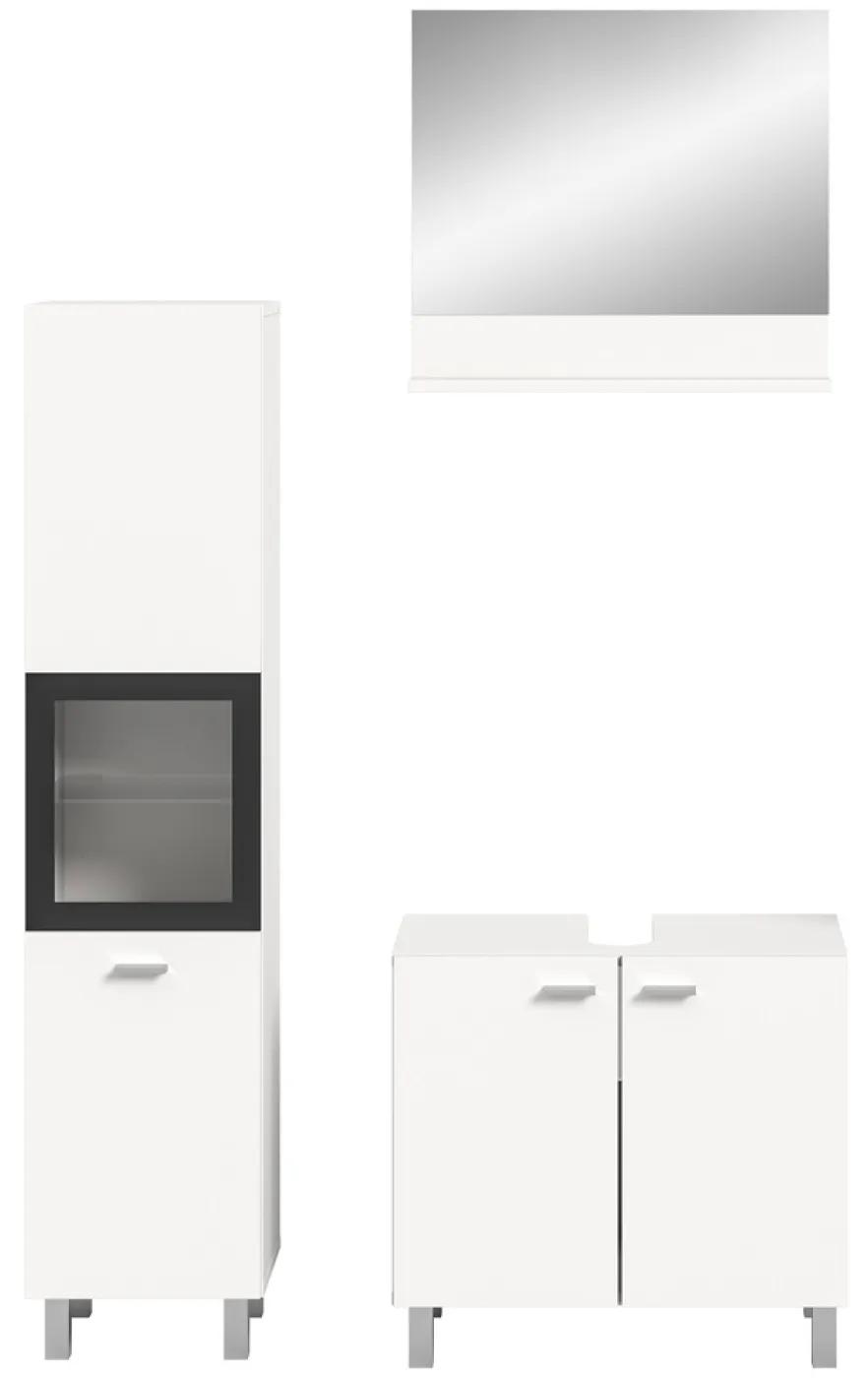 Badezimmer Set Boston 2 | 3-teilig | weiß | ohne Aufsatzleuchte