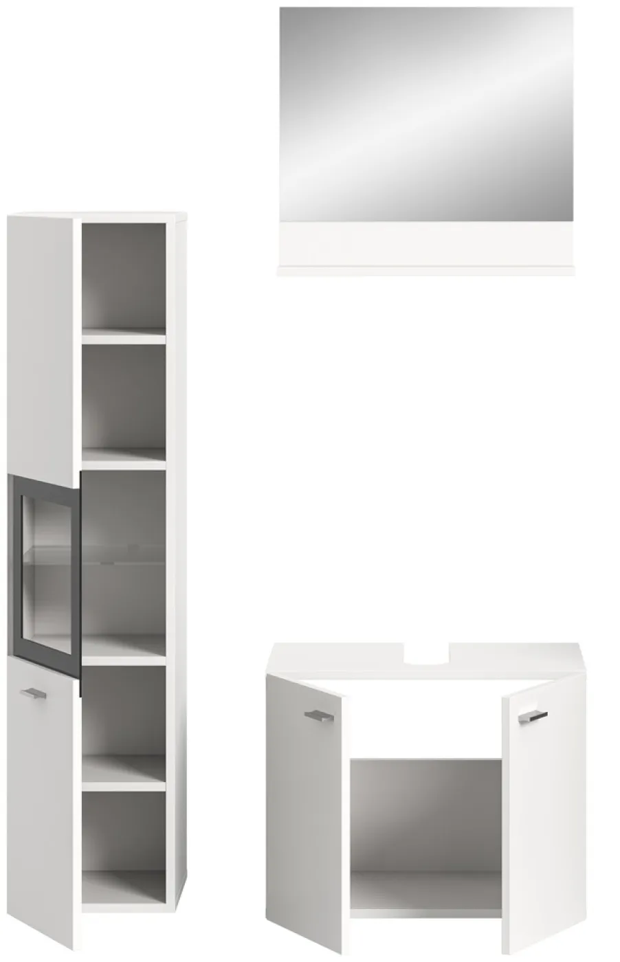 Badezimmer Set Boston 2 | 3-teilig | weiß | ohne Aufsatzleuchte