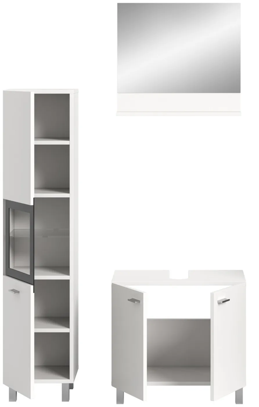 Badezimmer Set Boston 2 | 3-teilig | weiß | ohne Aufsatzleuchte