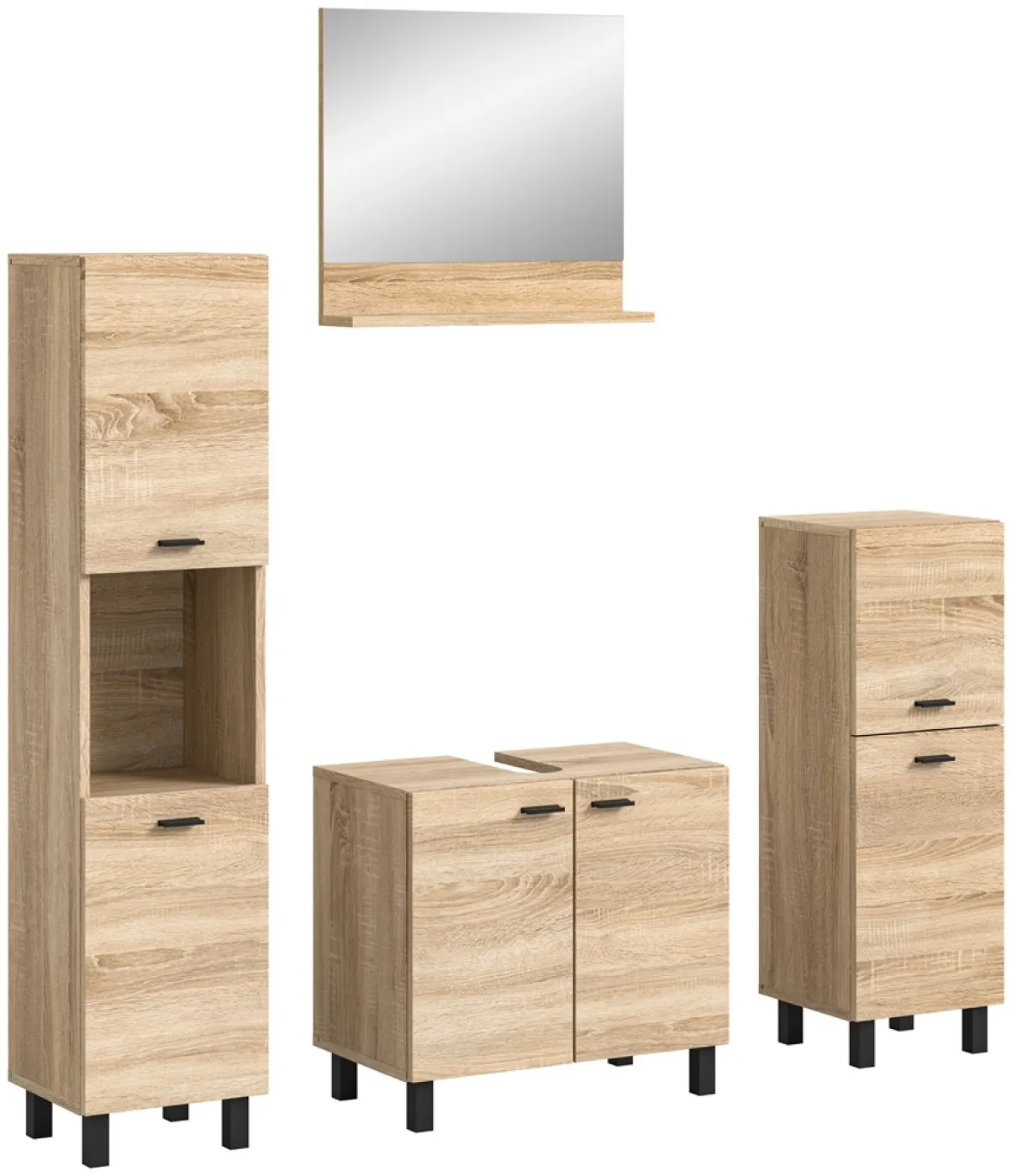 Badezimmer Set Boston 2 | 4-teilig | Eiche Sonoma