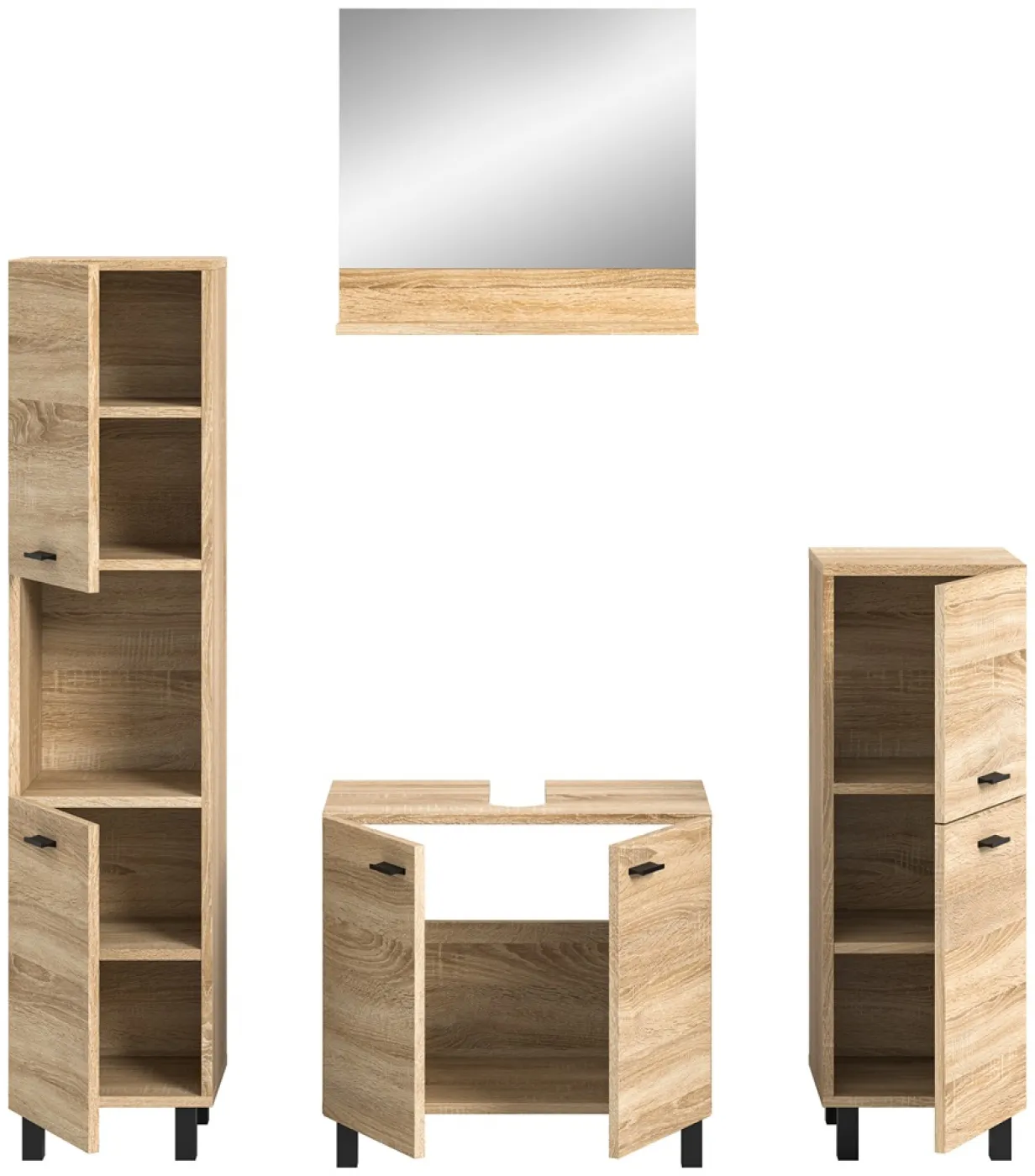 Badezimmer Set Boston 2 | 4-teilig | Eiche Sonoma