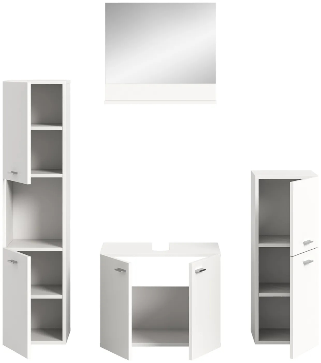 Badezimmer Set Boston 2 | 4-teilig | weiß