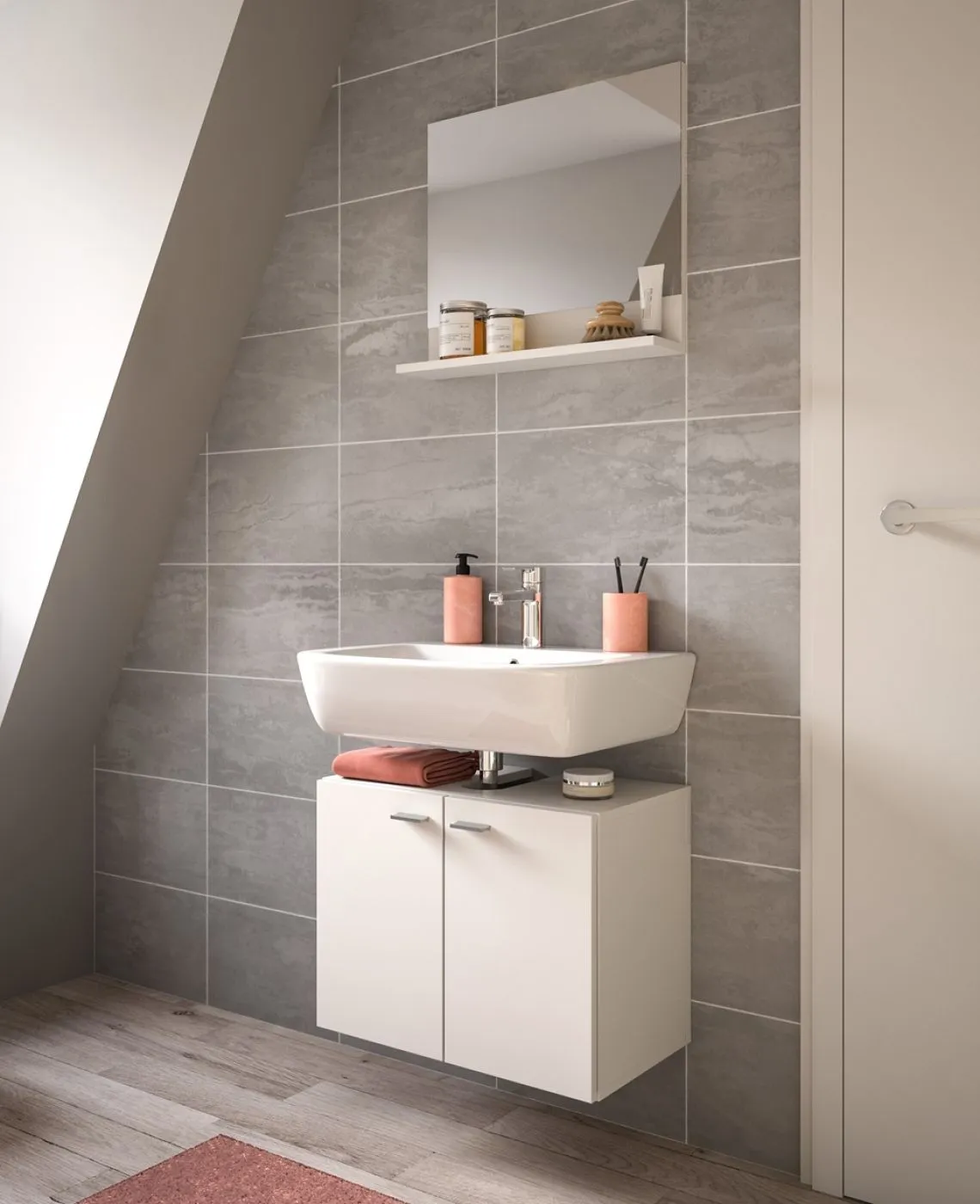 Badezimmer Set Boston | 2-teilig | weiß