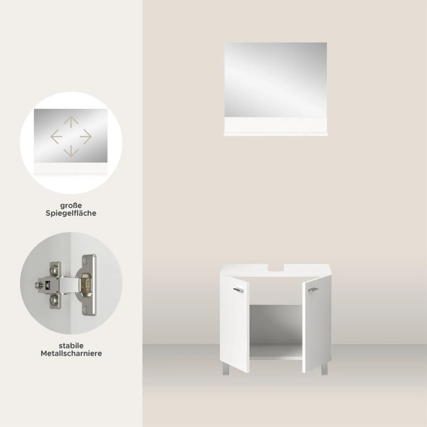 Badezimmer Set Boston | 2-teilig | weiß