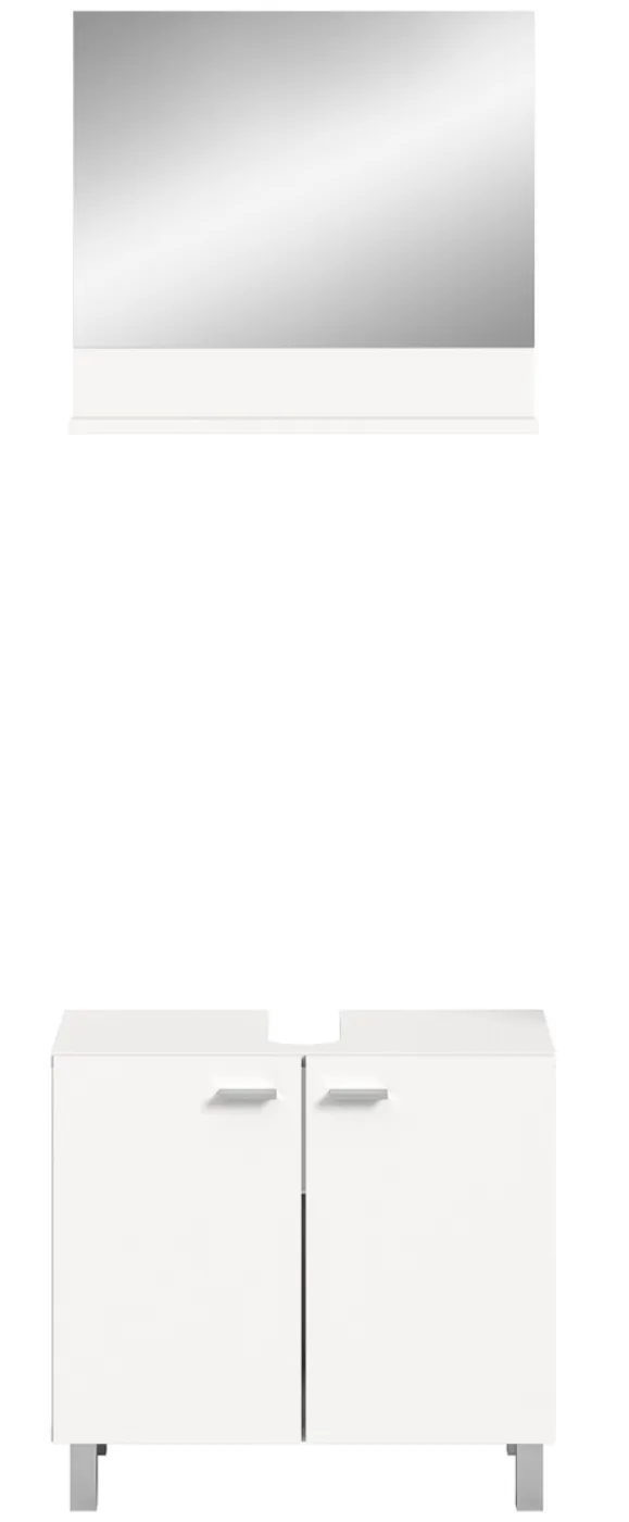 Badezimmer Set Boston | 2-teilig | weiß | mit Aufsatzleuchte