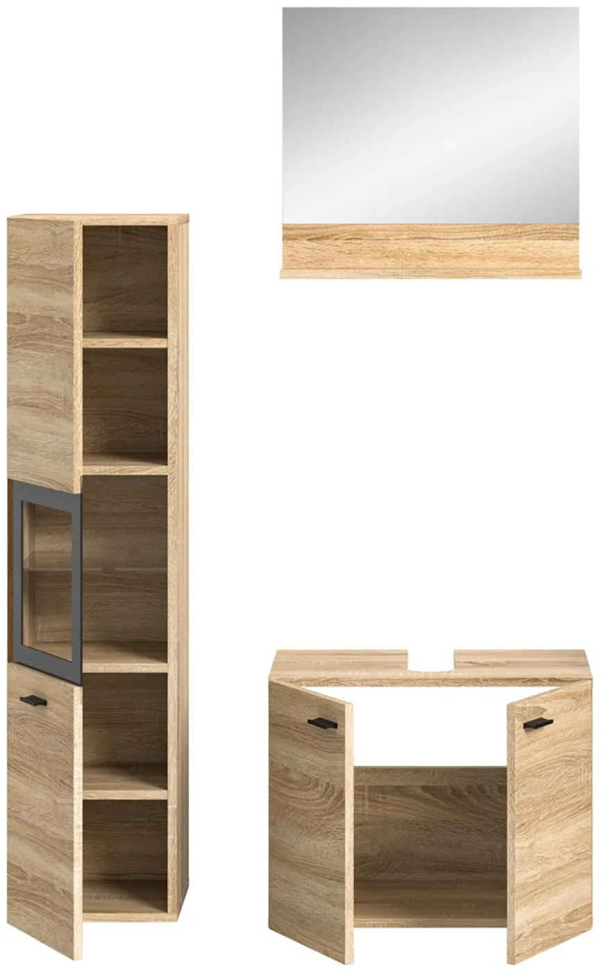 Badezimmer Set Boston 3 | 3-teilig | Eiche Sonoma