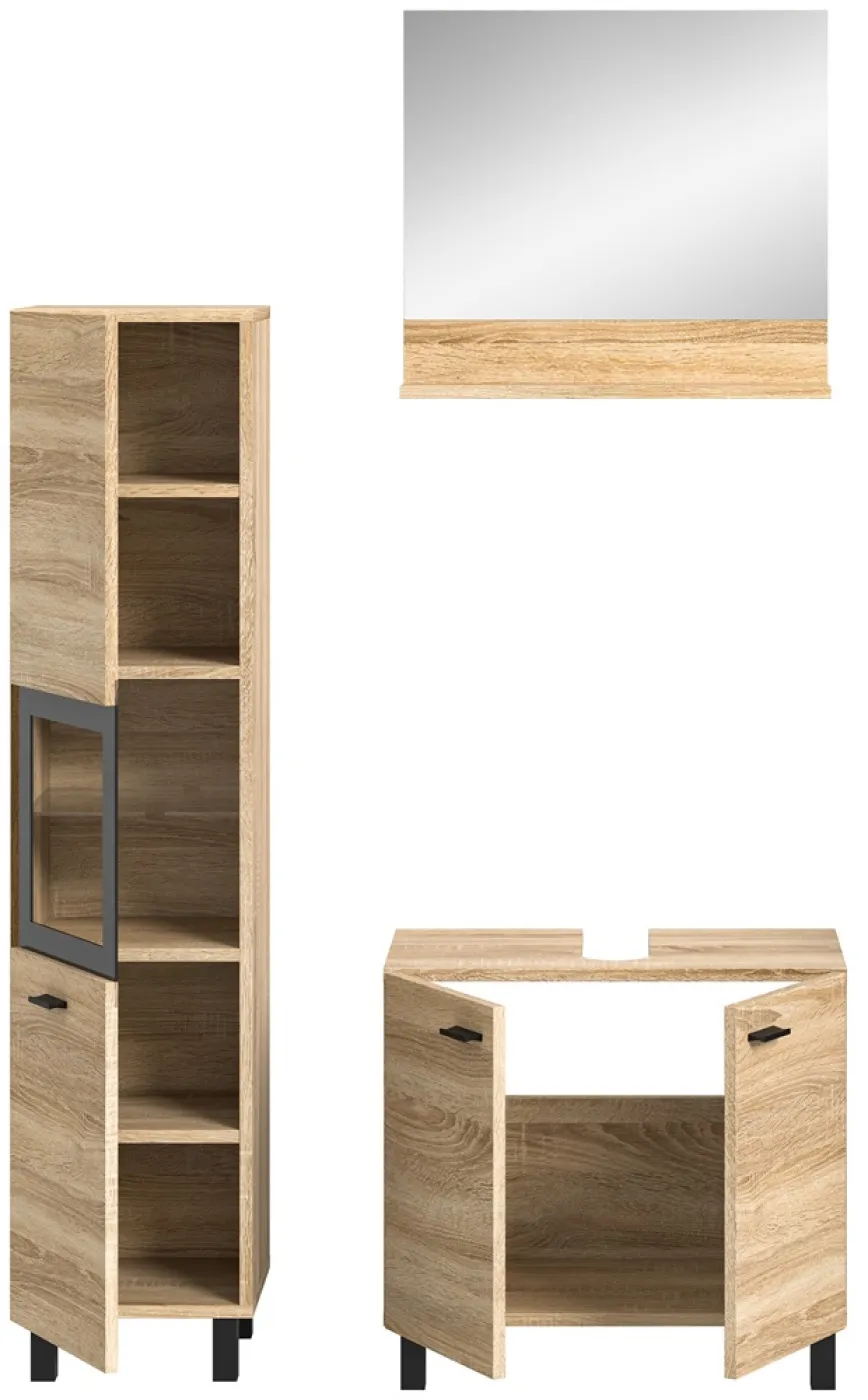 Badezimmer Set Boston 3 | 3-teilig | Eiche Sonoma