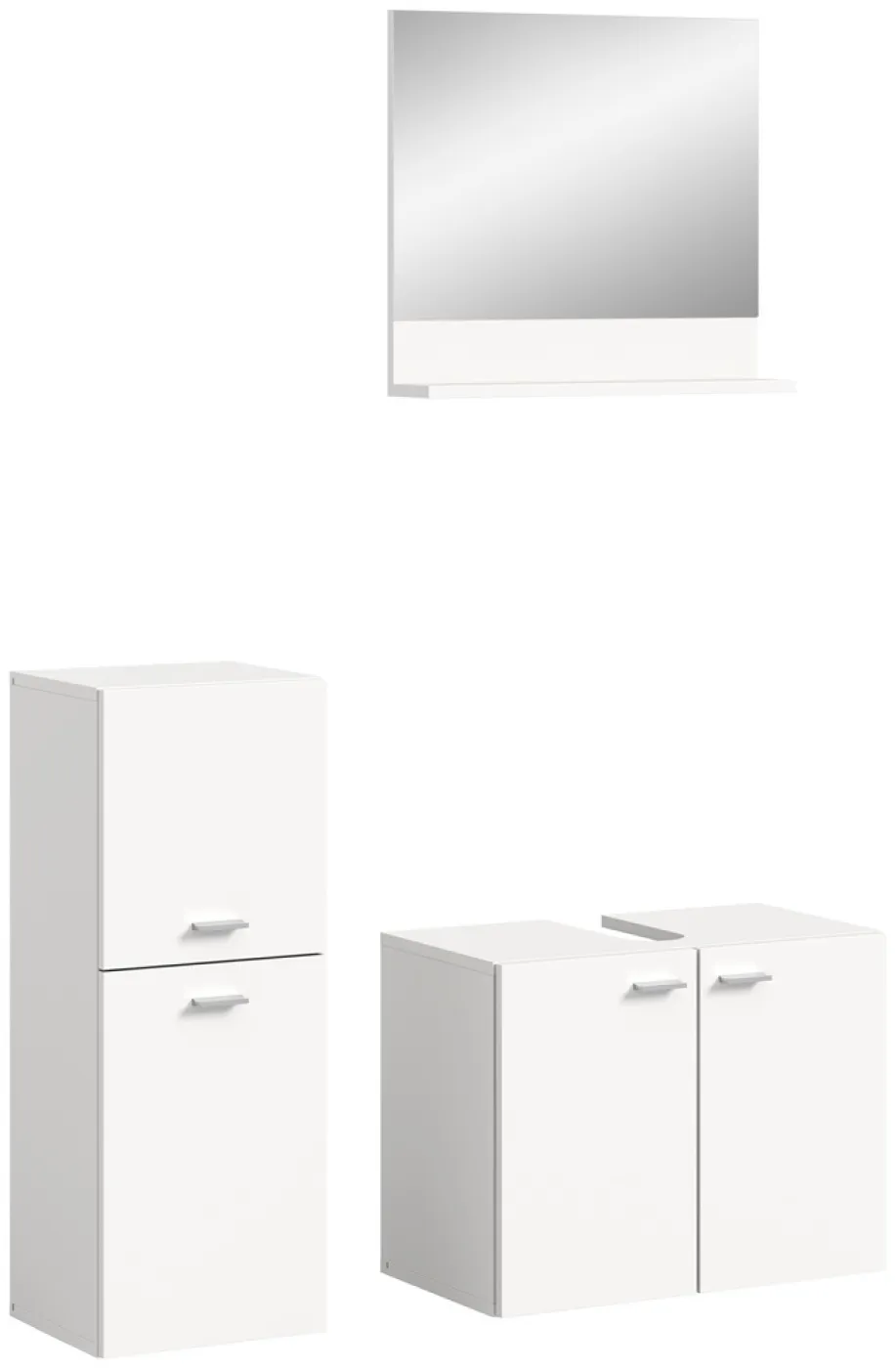 Badezimmer Set Boston 3 | 3-teilig | weiß | mit Aufsatzleuchte