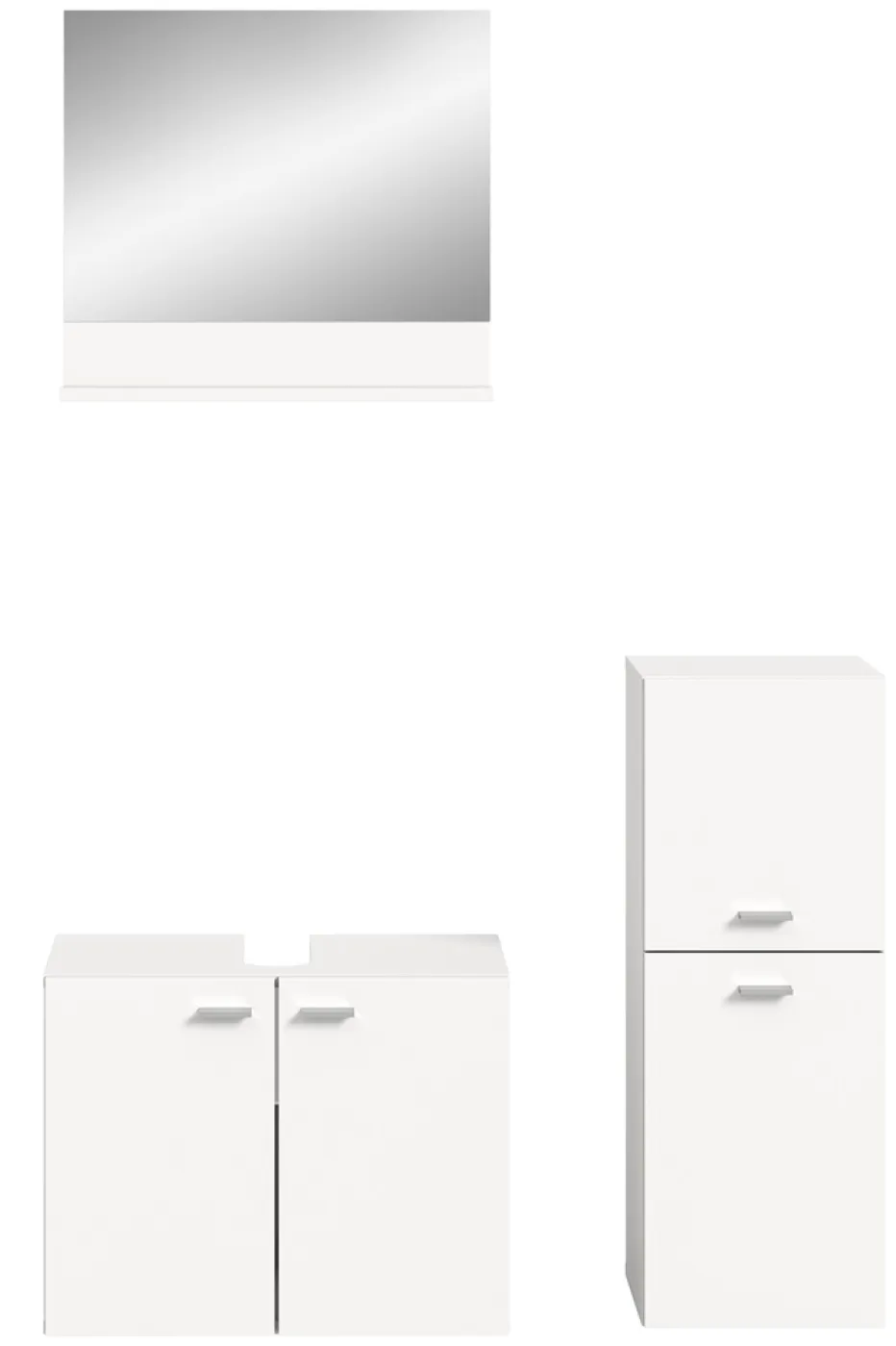 Badezimmer Set Boston 3 | 3-teilig | weiß | mit Aufsatzleuchte