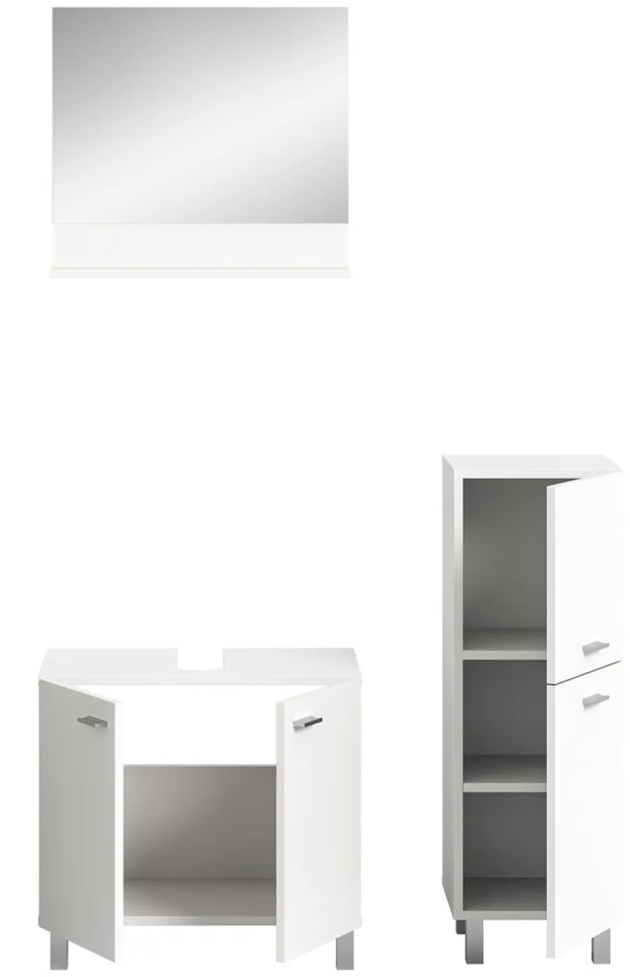 Badezimmer Set Boston 3 | 3-teilig | weiß | mit Aufsatzleuchte