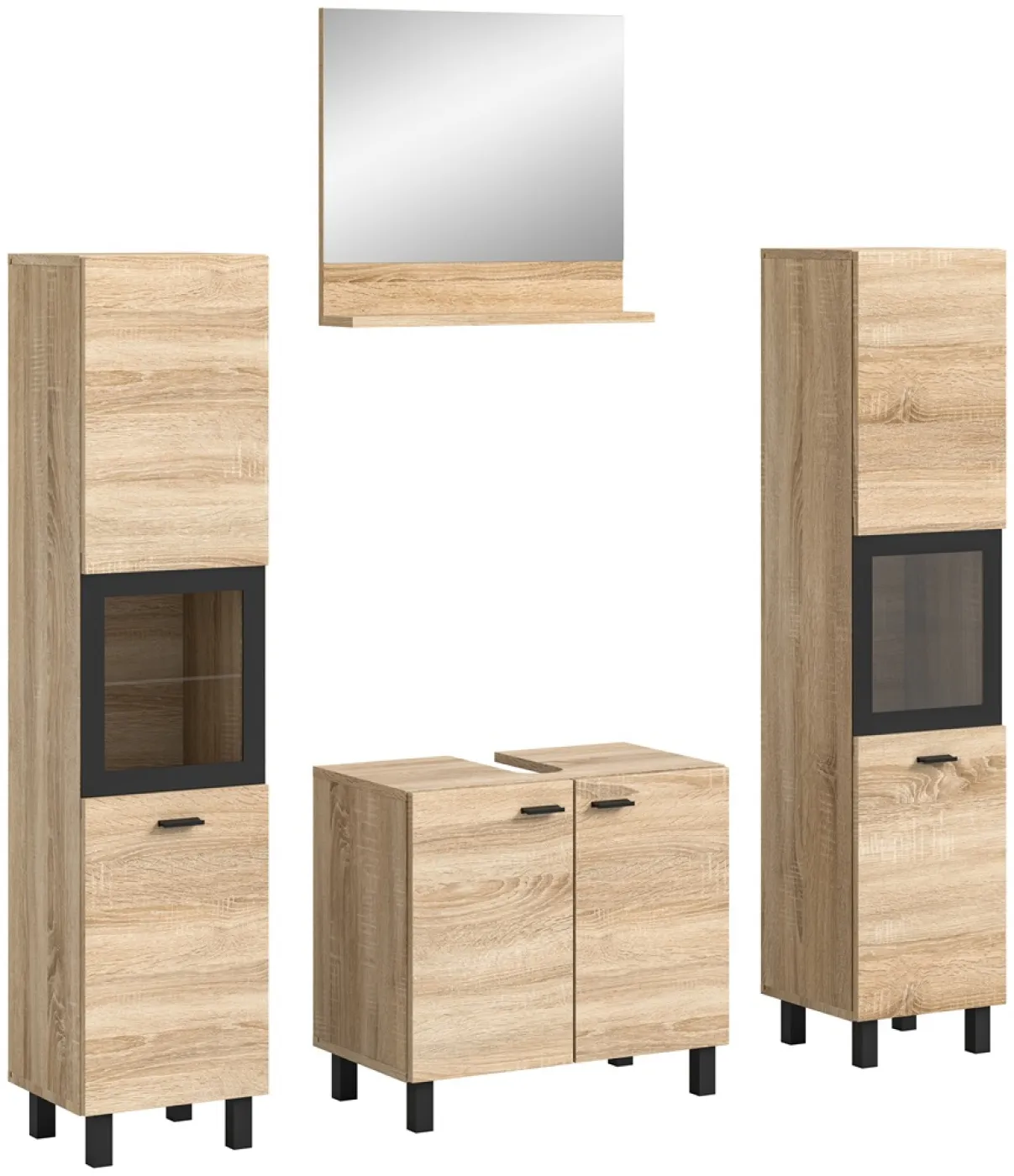 Badezimmer Set Boston 3 | 4-teilig | Eiche Sonoma