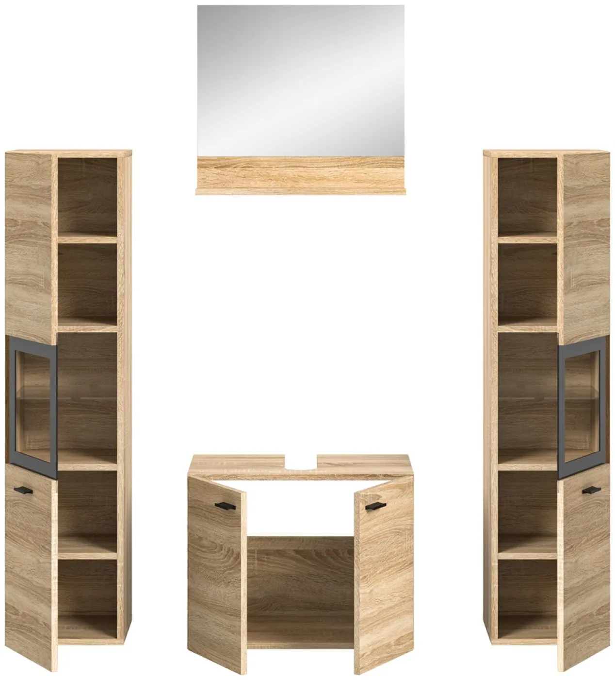 Badezimmer Set Boston 3 | 4-teilig | Eiche Sonoma