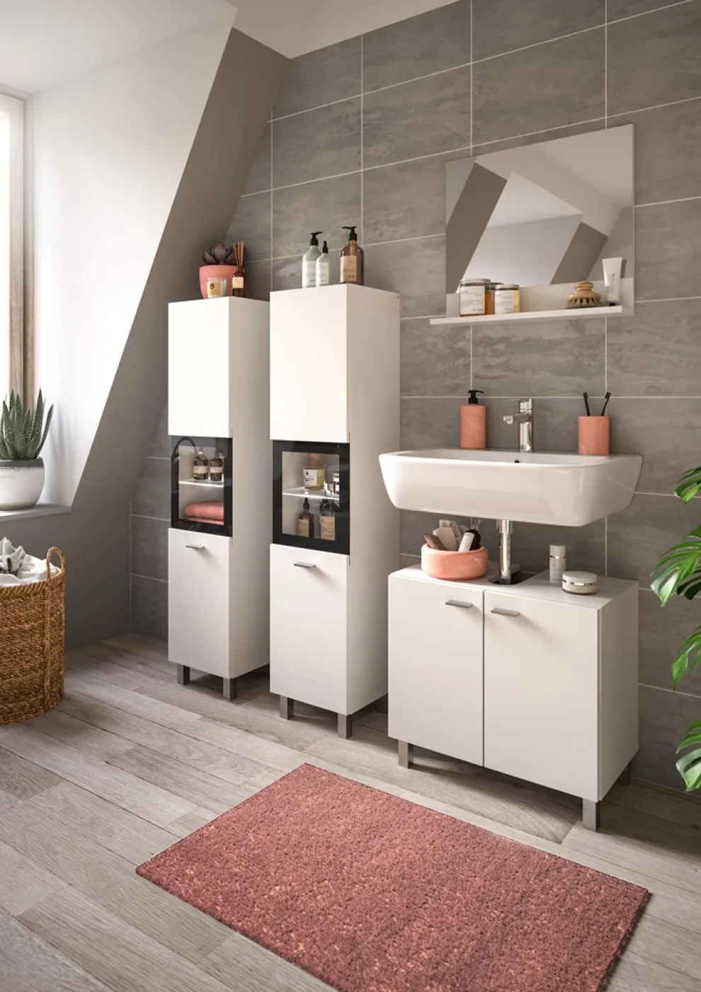 Badezimmer Set Boston 3 | 4-teilig | weiß