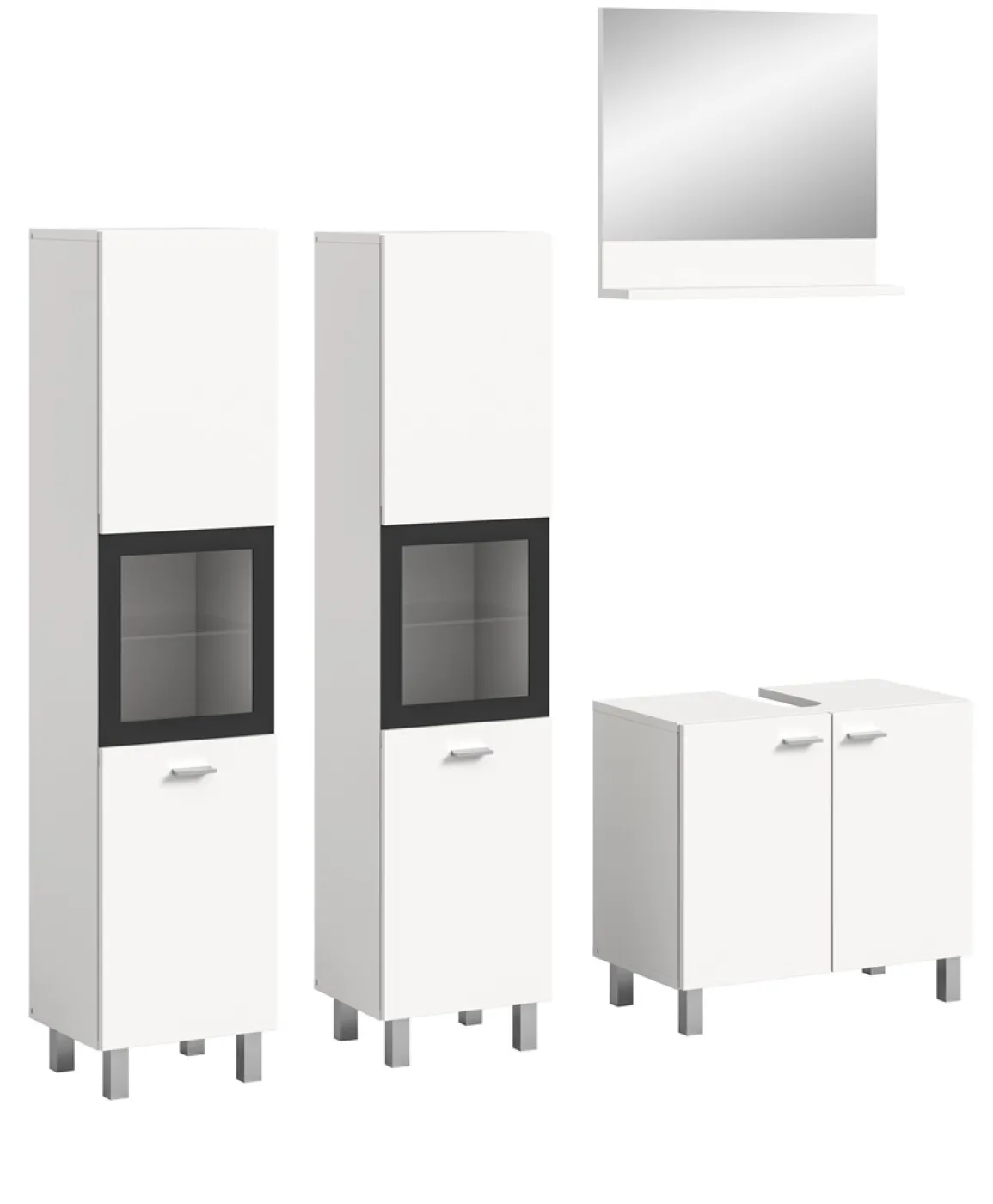 Badezimmer Set Boston 3 | 4-teilig | weiß