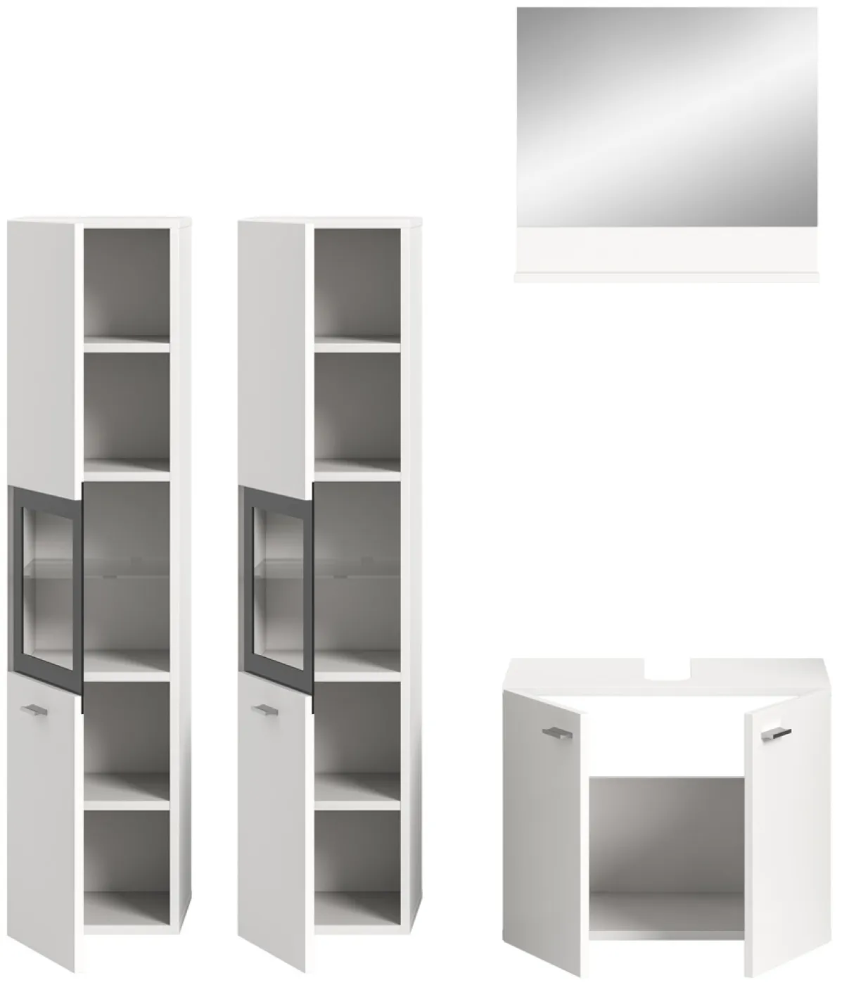 Badezimmer Set Boston 3 | 4-teilig | weiß