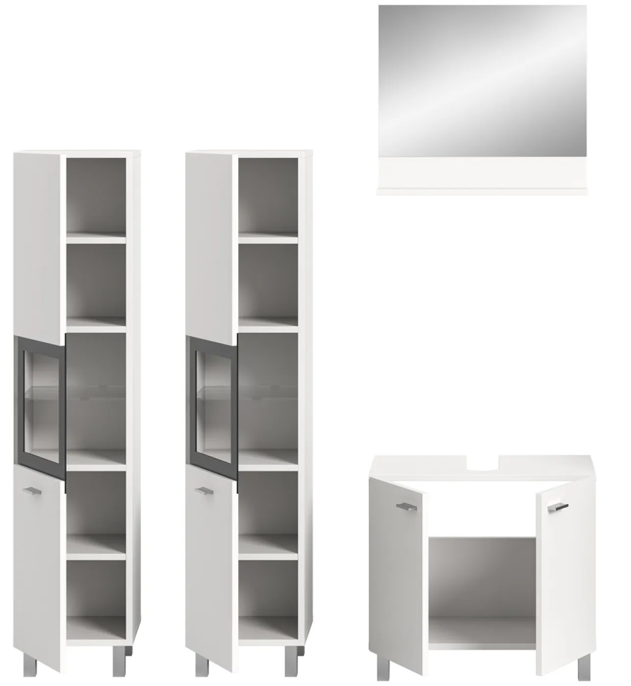 Badezimmer Set Boston 3 | 4-teilig | weiß