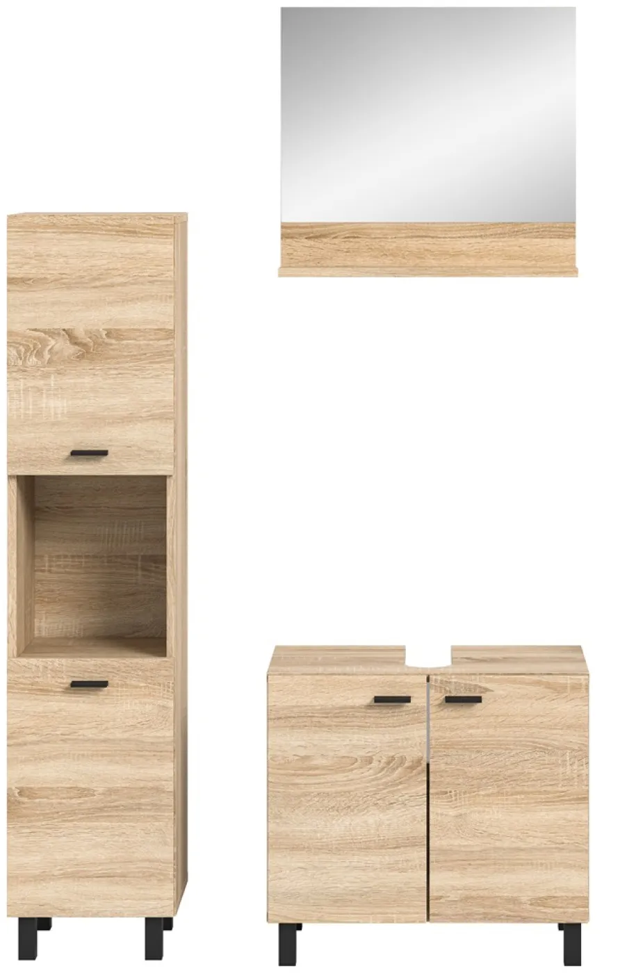 Badezimmer Set Boston | 3-teilig | Eiche Sonoma