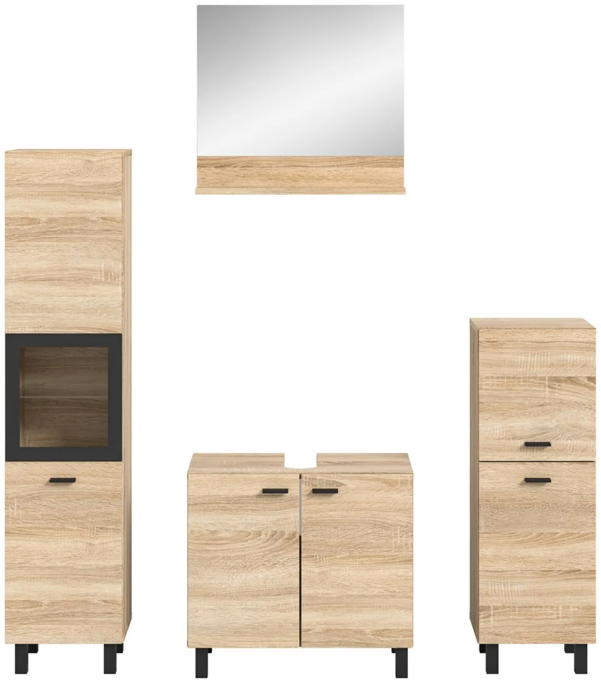 Badezimmer Set Boston 4 | 4-teilig | Eiche Sonoma