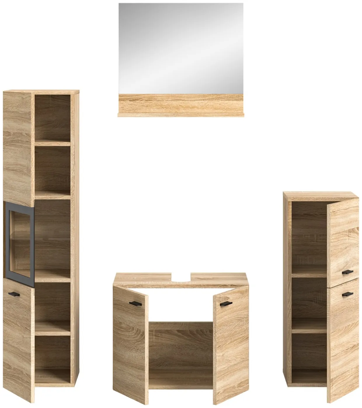 Badezimmer Set Boston 4 | 4-teilig | Eiche Sonoma